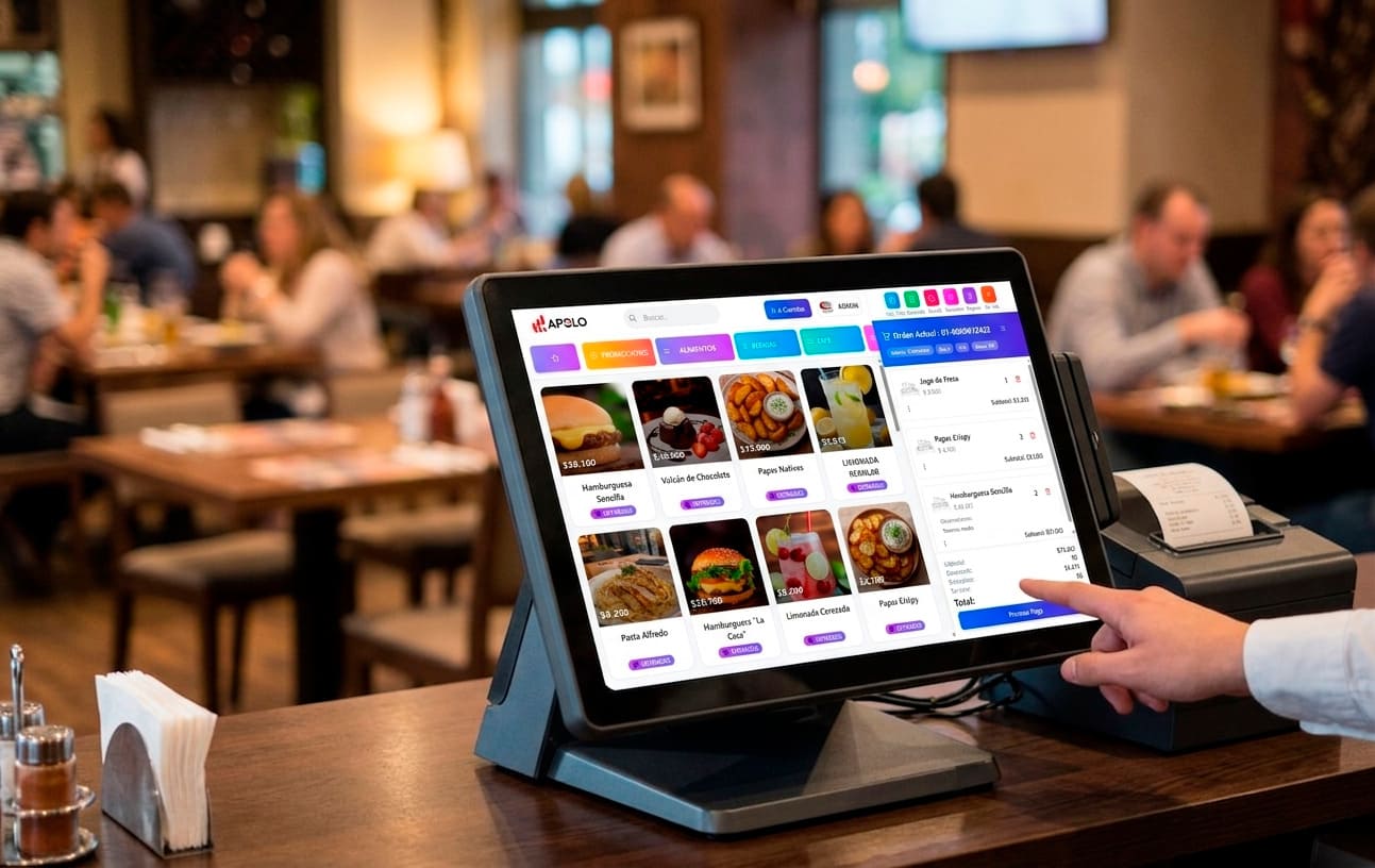 Dashboard de Apolo Plus ERP mostrando gráficos de ventas e inventario